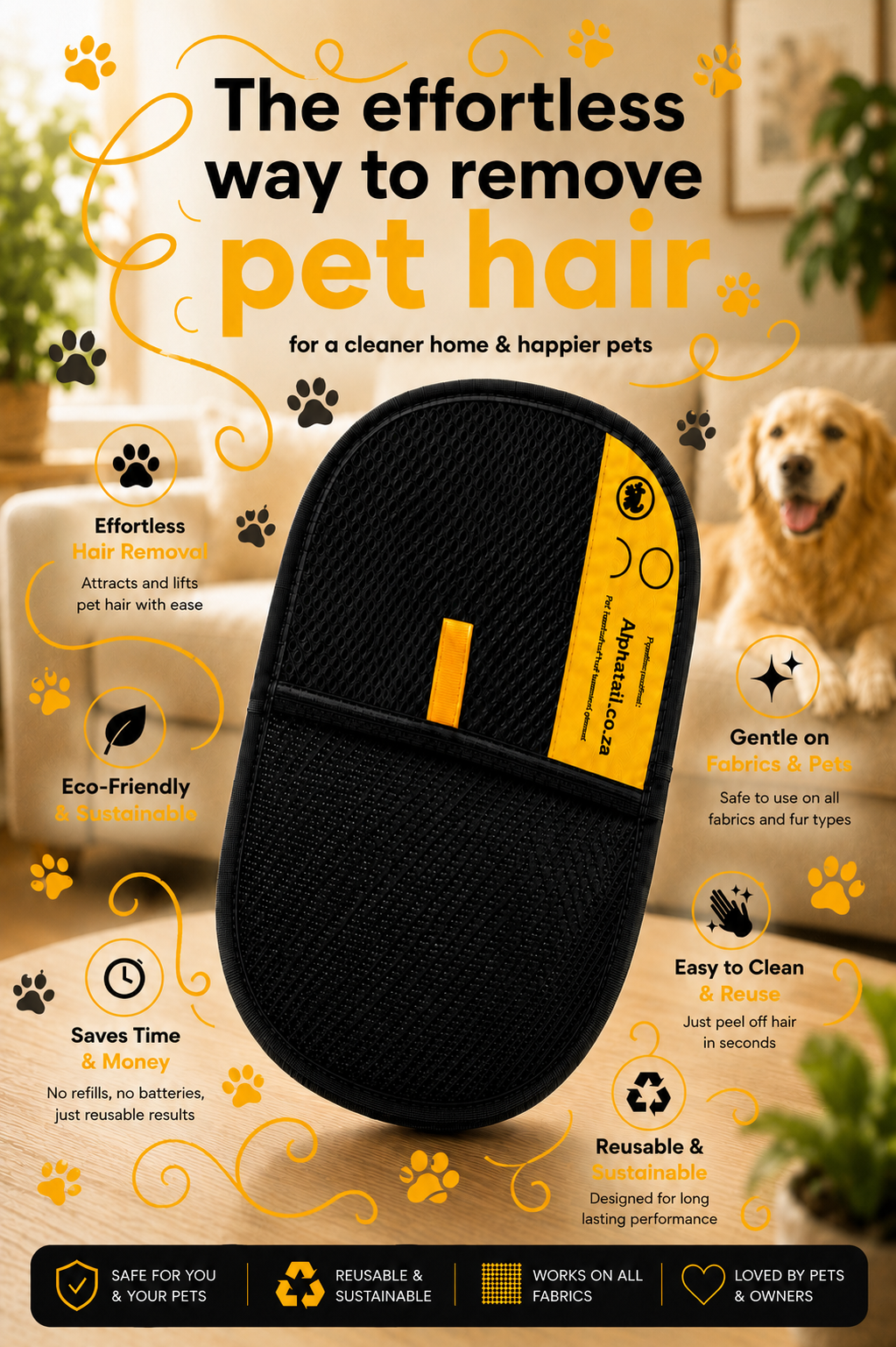 AlphaTail™ FurErase Elite [ Pet Hair Removal Glove ]